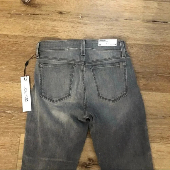 Joe's Jeans The Icon Mid Rise Skinny Ankle Raw Edge Gray Jeans Size 26 NWT - Picture 9 of 10